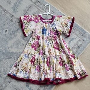 Matilda Jane Girls Floral Fringe Enchanted Garden Bird of Paradise Dress sz4